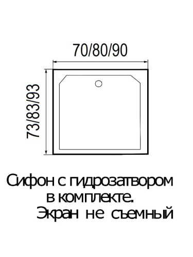 Душевой поддон акриловый Wemor 10000000923 75х70 белый с каркасом - фото 2
