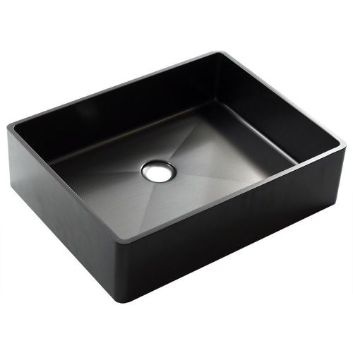 Раковина из нержавеющей стали Melana MLN-D4837B Castle 50х40 накладная цвет черный без отверстий под смеситель - фото 3