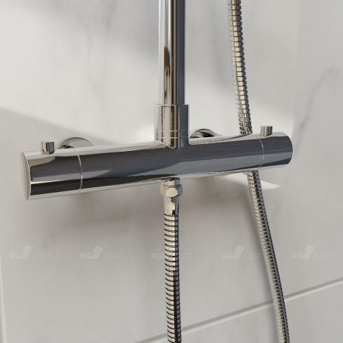 Душевая стойка RGW Shower Panels 21140121-01 настенная цвет хром с термостатом - фото 3