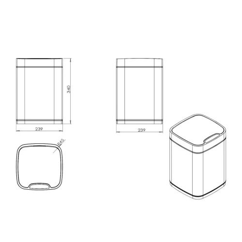 Ведро мусорное Java S-883B-9DG - фото 3