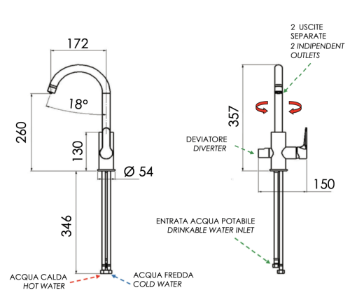Смеситель для кухни Remer Winner W79DW на мойку хром - фото 3