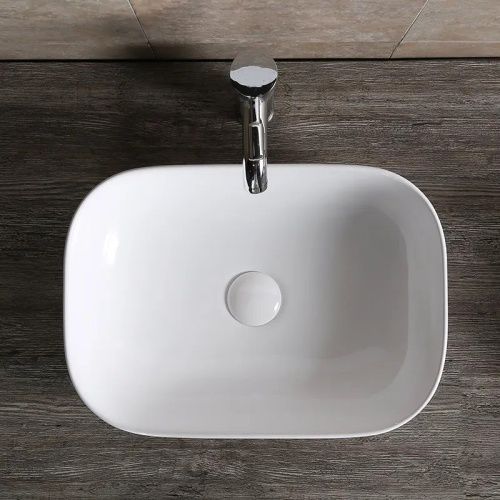 Раковина из сантехнического фарфора Cerutti SPA CR0078 50х40 накладная цвет белый без отверстий под смеситель - фото 4