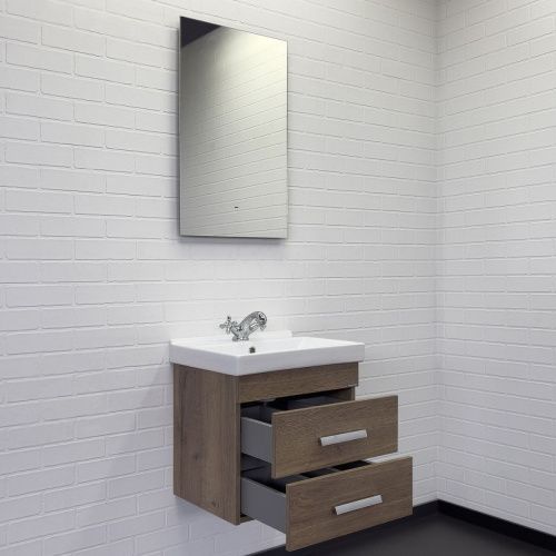 Тумба с раковиной Comforty Никосия 00-00018026CF 50х40 подвесная цвет коричневый - фото 5