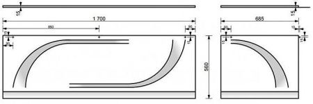 Экран фронтальный для ванны Эстет Лаура ФР-00014660