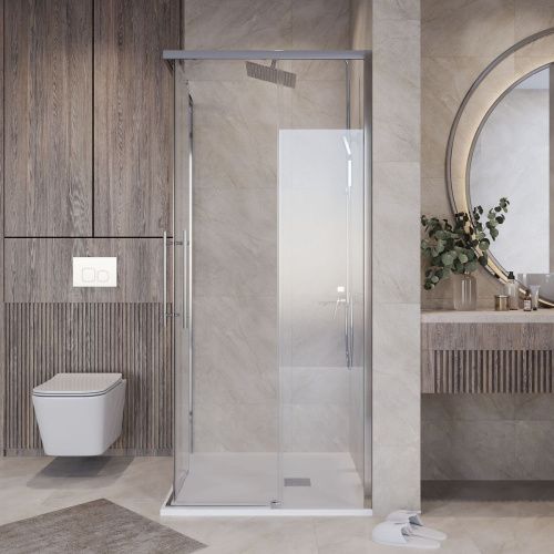 Душевой уголок Niagara Nova NG-6628-34 80х80 стекло прозрачное профиль хром без поддона - фото 4