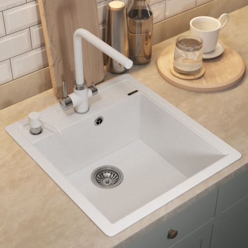 Кухонная мойка Uperwood Quartz Premium UPD-07 3910202124 45х50 цвет белый поверхность матовая - фото 3