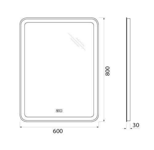 Зеркало с подсветкой BelBagno Marino SPC-MAR-600-800-LED-TCH-PHONE 60х80 подвесное - фото 5