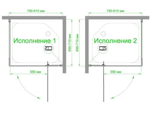 Душевой уголок Royal Bath HPVD RB7080HPVD-T-BL 80х70 стекло прозрачное профиль черный без поддона - фото 4