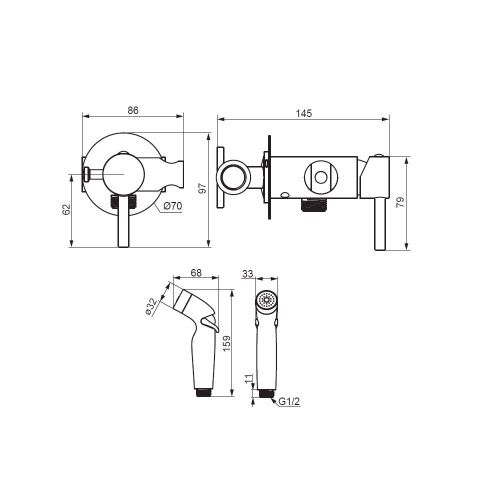 Гигиенический душ со смесителем Damixa Option 211000000 хром - фото 5