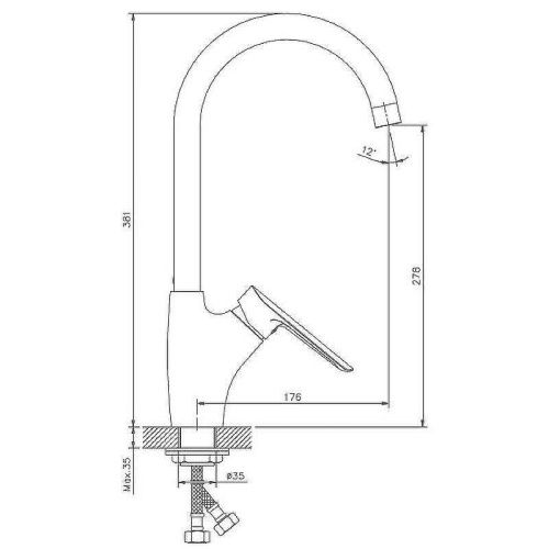 Смеситель для кухни Haiba HB198 HB70198 на мойку хром - фото 2