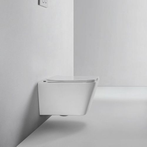 Унитаз подвесной Bond Cube F04-10 белый с сиденьем микролифт безободковый душевой смыв - фото 4
