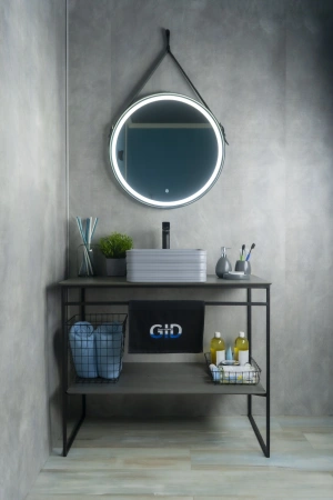 Раковина керамическая Gid Geométrico 53338 40х40 накладная цвет серый без отверстий под смеситель