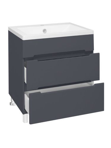 Тумба под раковину Runo Парма 00-00001454 60х40 напольная цвет серый - фото 2