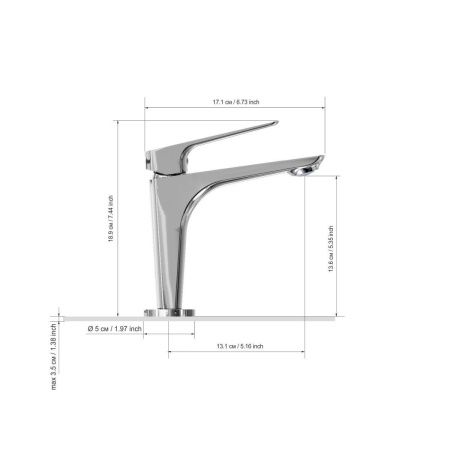 Смеситель Tokito SENDAL TOK-SEN-1011 на раковину хром