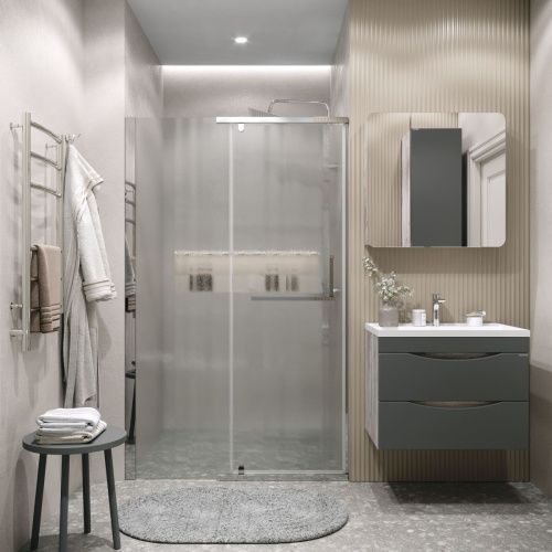 Душевая дверь Grossman Pragma 100.K33.03.120.10.02 120х195 стекло текстурное профиль хром - фото 4