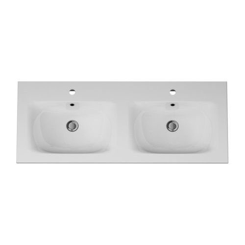 Раковина из сантехнического фарфора Am.Pm Spirit V2.0 M70AWCD1202WG 120х50 встраиваемая цвет белый 2 отверстия под смеситель - фото 2