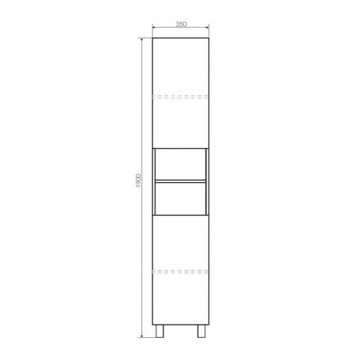 Шкаф-пенал Comforty Верона 00004142368CF 40х190 напольный цвет серый - фото 2