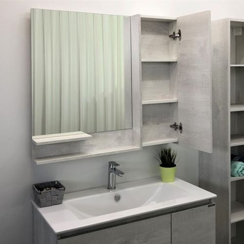 Зеркало-шкаф Comforty Верона 00004136714CF 90х80 подвесной цвет бежевый - фото 3