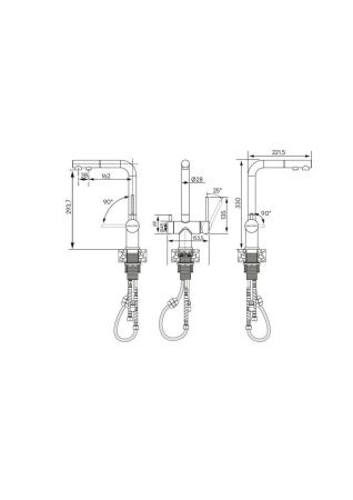 Смеситель для кухни Paulmark SERPENTINE Se213222-BE на мойку бежевый