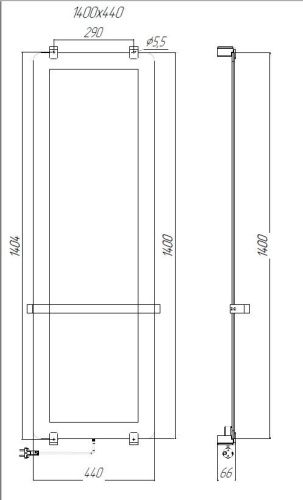 Полотенцесушитель электрический Allen Brau Infinity 00305021 45х140 черный - фото 2