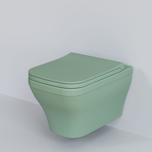 Унитаз подвесной Ambassador Benefit 203T21001R-202T21001S мятный с сиденьем - фото 5