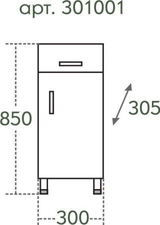 Тумба под раковину СанТа Стандарт 301001 30х30 напольная цвет белый