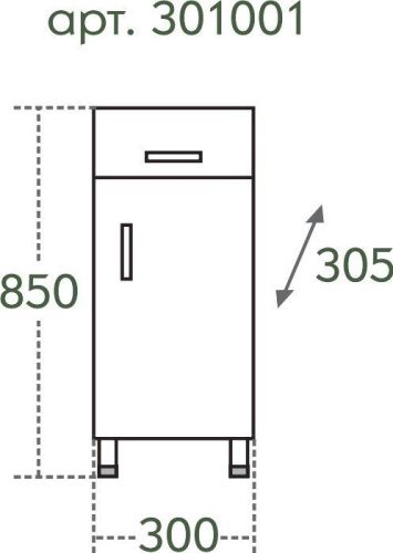 Тумба под раковину СанТа Стандарт 301001 30х30 напольная цвет белый - фото 2