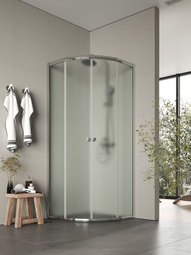 Душевой уголок Agger A01-080MCR/G 80х80 стекло матовое профиль хром без поддона - фото 2