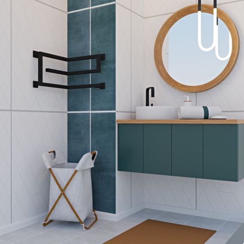 Полотенцесушитель электрический Indigo Korfu DGK30-40-40BRRt 40х30 черный - фото 4