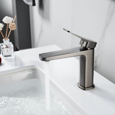 Смеситель Shevanik S9901T на раковину оружейная сталь