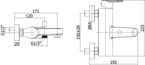 Смеситель для ванны с душем Paffoni Candy CA022CR настенный хром - фото 2