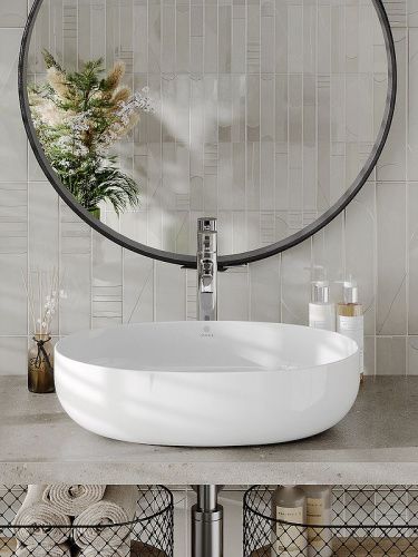 Раковина из сантехнического фарфора Orange B05-520W 50х40 накладная цвет белый - фото 3