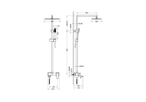 Душевая стойка Aquatek ЛИБРА AQ2640CR настенная цвет хром - фото 3