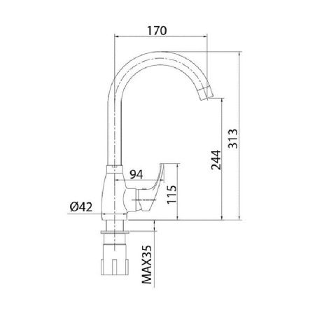 Смеситель для кухни Milardo Meal M07SB0JM05 на мойку хром