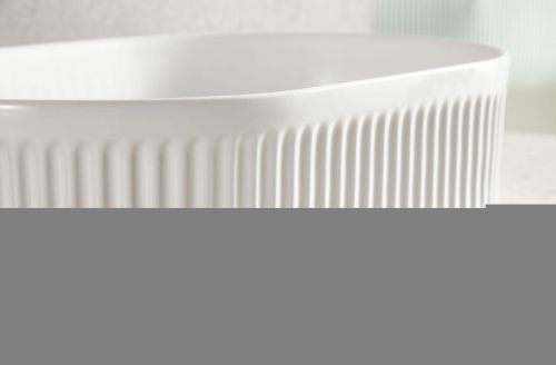 Раковина из сантехнического фарфора Sintesi SIN-LVB-APP-417 50х30 накладная цвет белый без отверстий под смеситель - фото 4