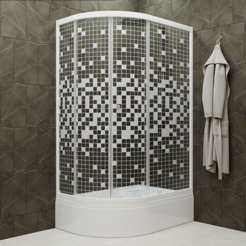 Душевой уголок Тритон Коралл Щ0000061783 120х80 стекло с рисунком профиль белый с поддоном - фото 5