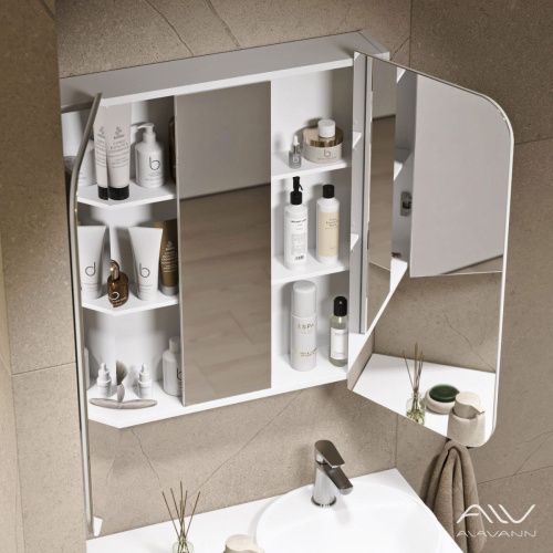 Зеркало-шкаф Alavann Cosmetic ALV0727001 80х80 подвесной цвет белый - фото 3