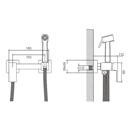 Гигиенический душ со смесителем Belz B806 B55806-7 черный - фото 3