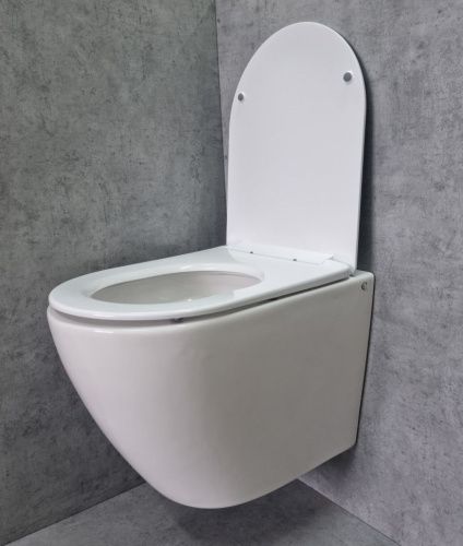 Унитаз подвесной CeramaLux TR2196 белый с сиденьем микролифт смыв торнадо - фото 3