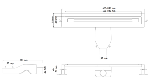 Душевой лоток Boheme Premium Trendy 983-80-CB 65х10 медь - фото 2