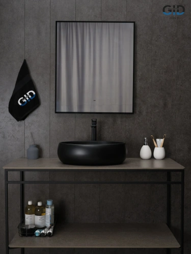 Раковина керамическая Gid Lago 53372 50х30 накладная цвет черный без отверстий под смеситель - фото 3