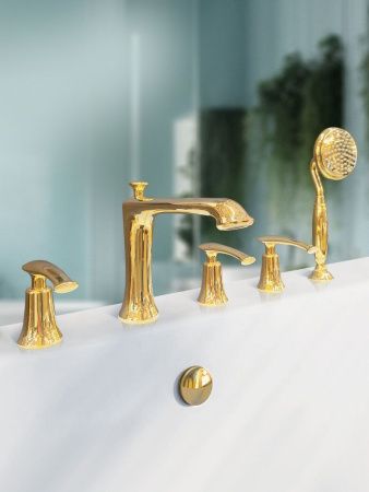 Смеситель для ванны AltroBagno Beatrice AltroBagnoBeatrice020103Or встраиваемый в стену золото