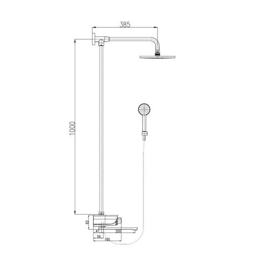 Душевая стойка RavSlezak Murray MU253.5/4SC настенная цвет хром - фото 2