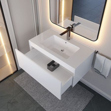 Тумба под раковину Uperwood Parma Premium 3930205466 90х50 подвесная цвет белый