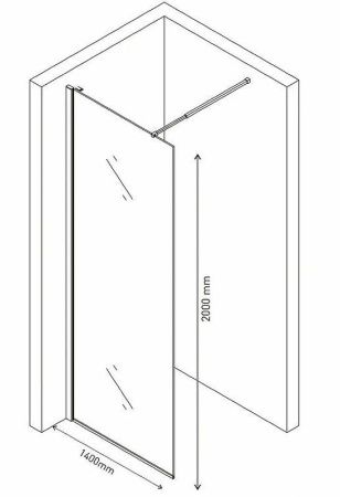 Душевая перегородка Berges SKY 064007 140х200 стекло прозрачное профиль хром