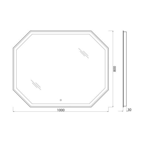 Зеркало с подсветкой BelBagno SPC-OTT-1000-800-LED-TCH 100х80 подвесное - фото 5