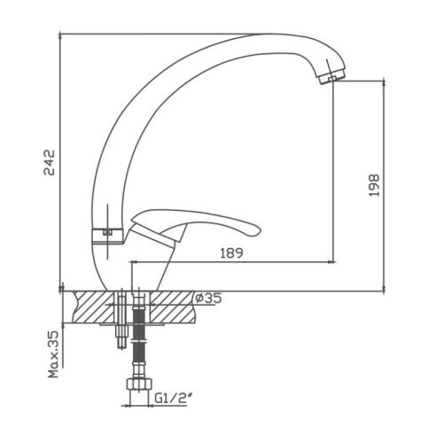 Смеситель для кухни Cron CN4103 на мойку хром - фото 3