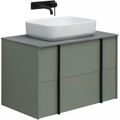 Тумба под раковину Allen Brau Reality 1.32005.CGM 80х50 подвесная цвет зеленый - фото 2