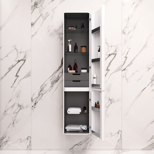 Шкаф-пенал Am.Pm Sensation M30CHR0406WG 40х160 подвесной цвет белый - фото 3