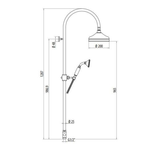 Душевая стойка Gattoni Programma doccia 4293/PDD0 настенная цвет золото - фото 2